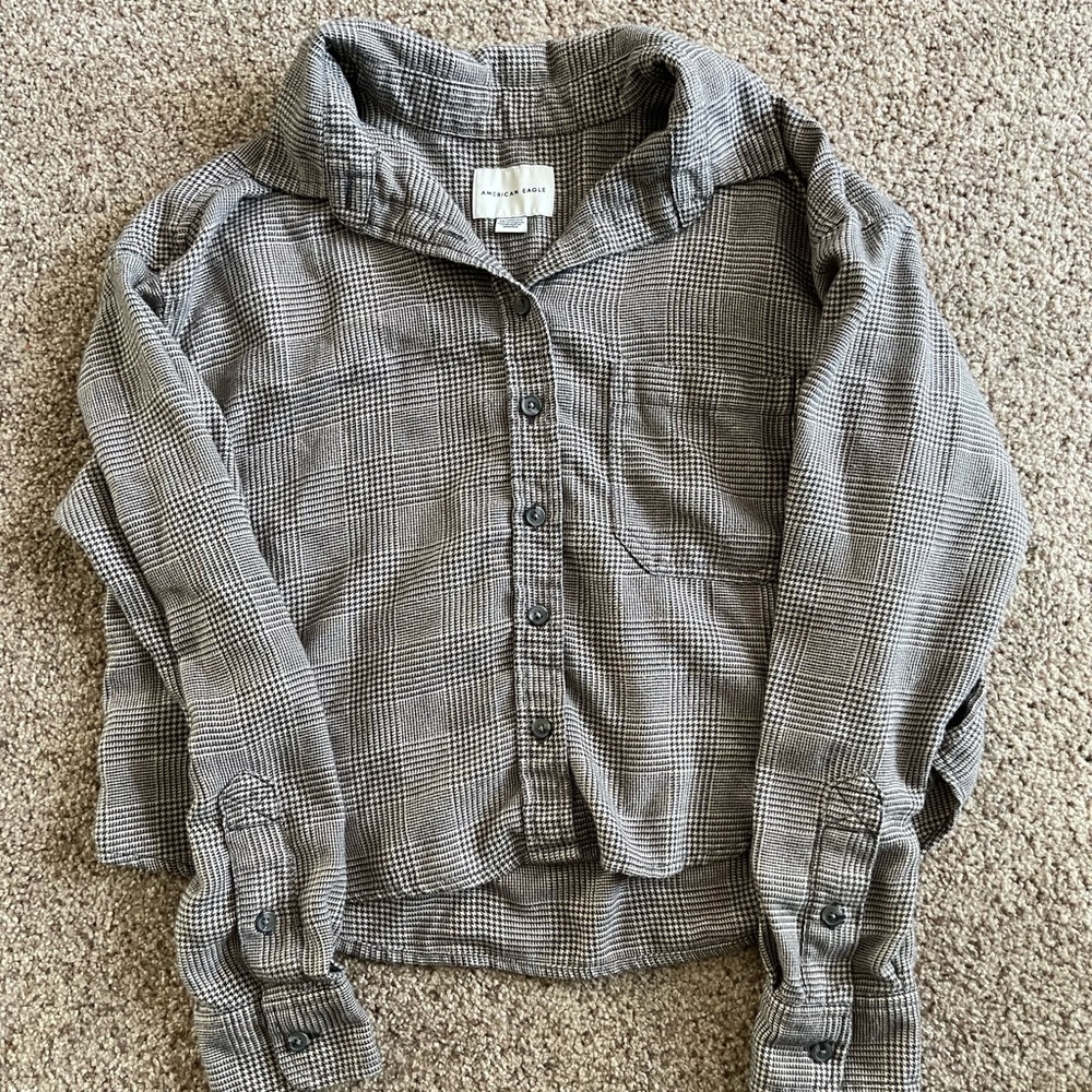 American eagle cropped flannel